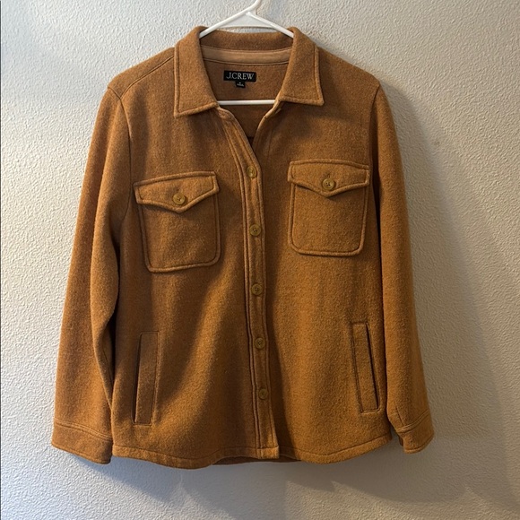 J. Crew Tan Shirt Jacket size Medium - Picture 1 of 5